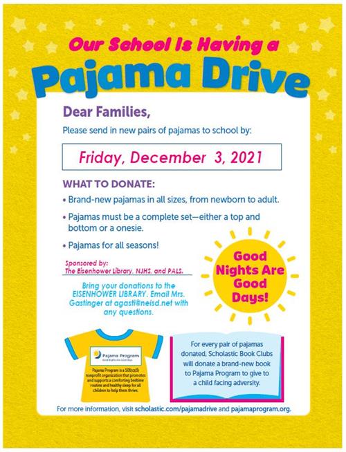 Pajama Drive Parent Letter